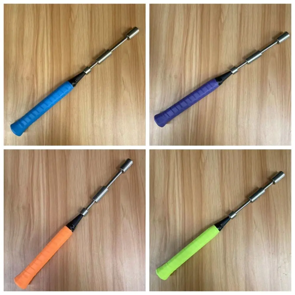 Adjustable Weight Racket Swing Trainer Stainless Steel Removable Badminton Training Stick Finger Wrist Swing Pole