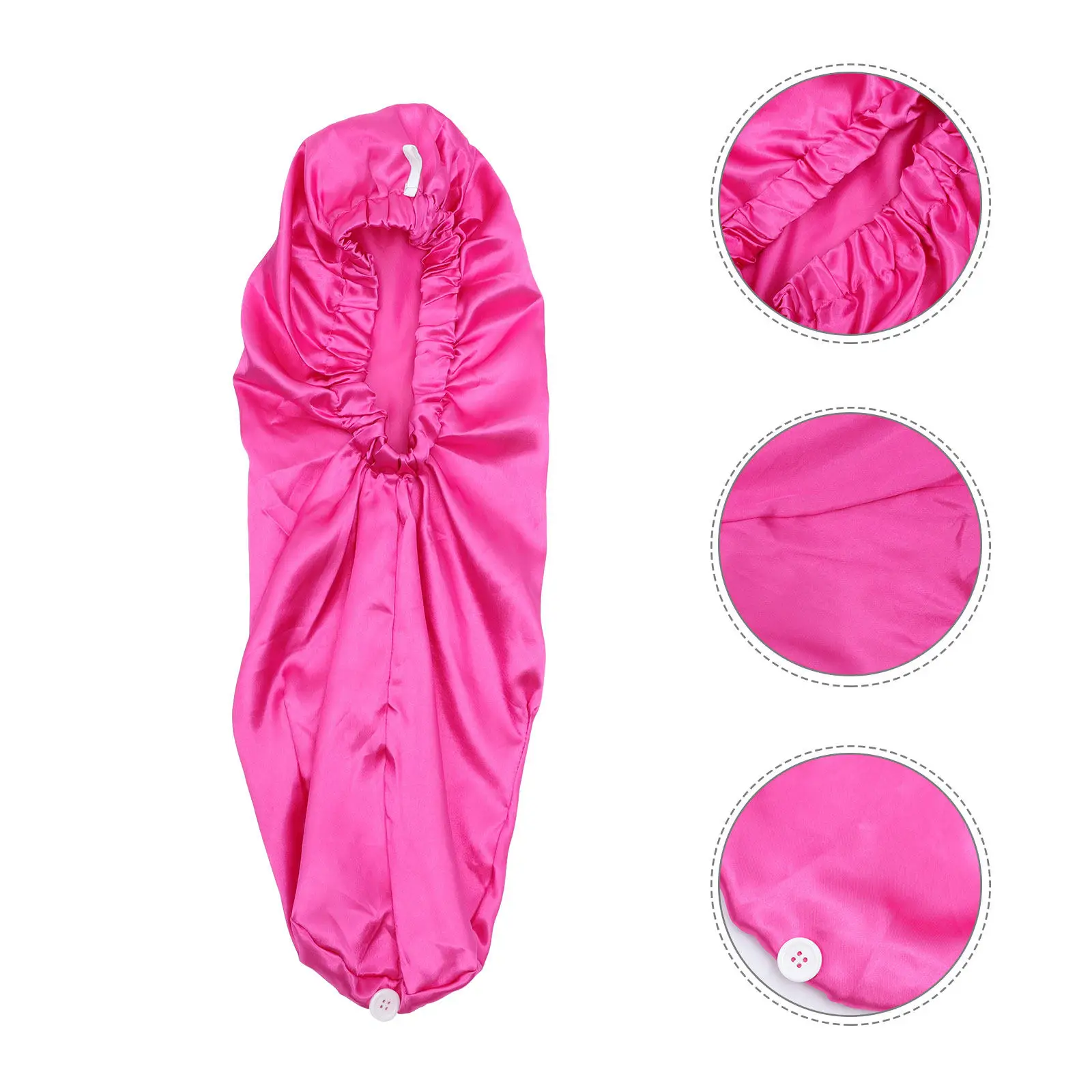 

Large Satin Sleep Cap Elastic Fit for Long Braid Dreadlocks Curly Hair Women Night Wear Soft Comfortable Portable Travel Hat