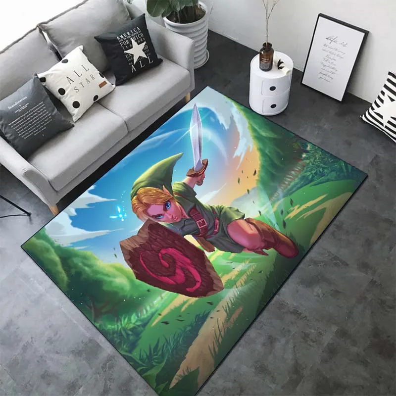 Legend of 2-Zelda Printed Floor Mat Carpet 15 Sizes Living Room Bedroom Bedside Window Sill Bathroom Floor rugs Home Decoration