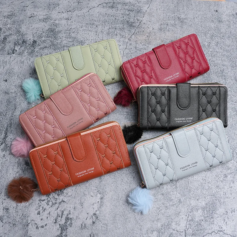 Long PU Leather Wallet for Women Card Holder Large Capacity Hasp Zipper Coin Purse Multi Card Organizer Cell Phone Wristlet