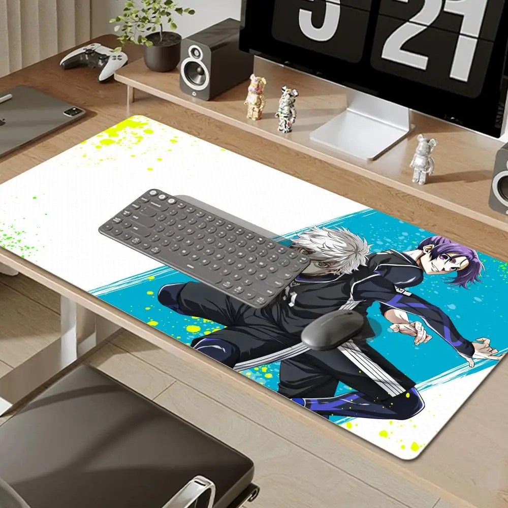 لوحة الماوس اليابان أنيمي الأزرق قفل ناجي Seishiro ماوس ألعاب الكمبيوتر لوحة المفاتيح البساط أبيض وأسود محمول الألعاب الملحقات حصيرة مكتبية