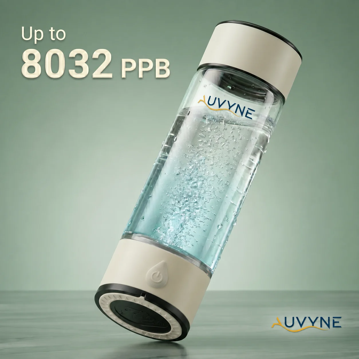 AUVYNE Portable Hydrogen Water Bottle Generator 8032PPB SPE PEM Rechargeable High Concentration Oxygen Rich Water Cup