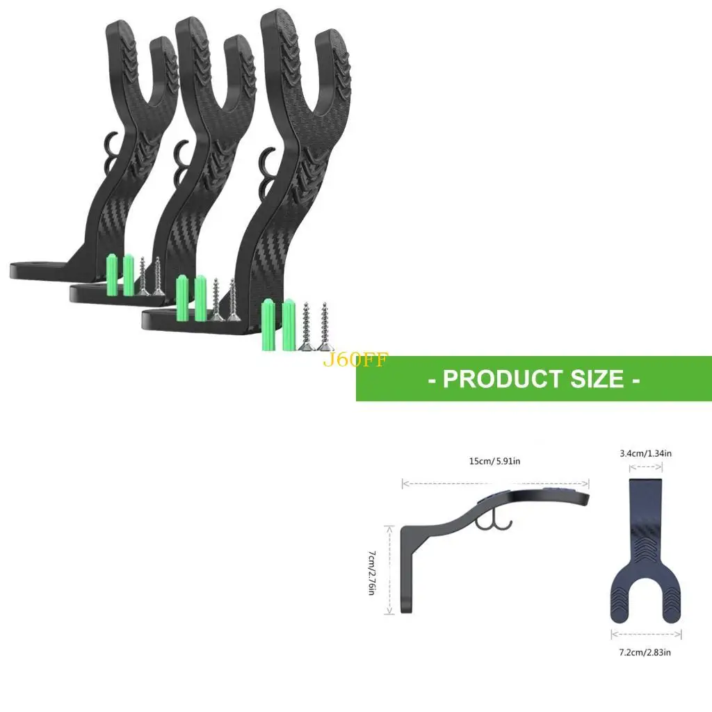 

J60F Quick Install ABS Motorcycle Helmets Hanger Hook Suitable for Garage Office Space Saving Vertical Wall Mounted