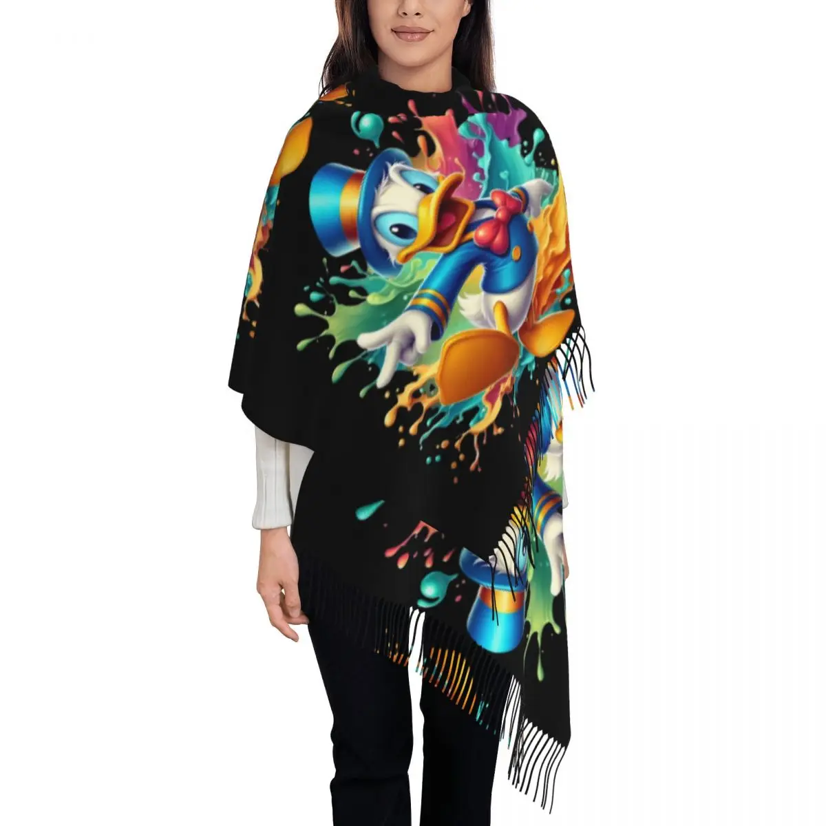 

Custom Print Anime Donald Duck Scarf Men Women Winter Fall Warm Scarves Cute Cartoon Shawl Wrap