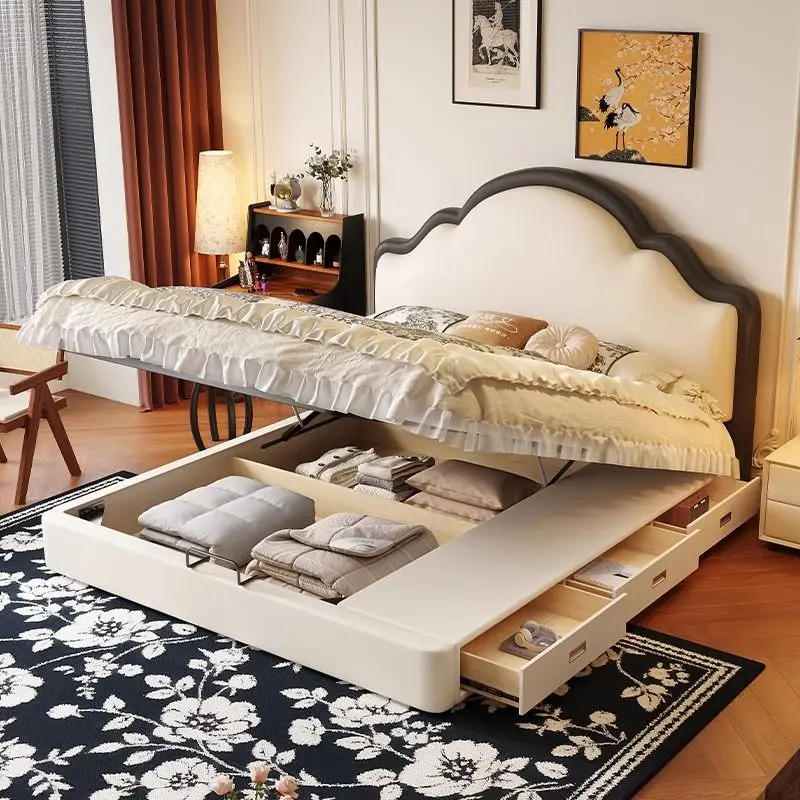 

Normal Wooden Kids Beds Safety Nordic Storage Design Princess Children Beds Modern Style Single Lit Enfant Furniture For Home