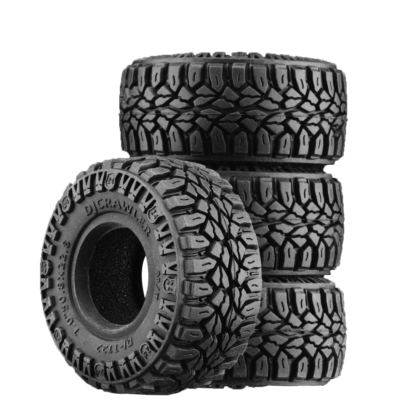 DJ 4pcs Micro Crawler 1.0 Inch  Tires Soft Mud Terrain Tires Upgrade for Axial SCX24 Bronco Gladiator Deadbolt FCX24 Enduro24