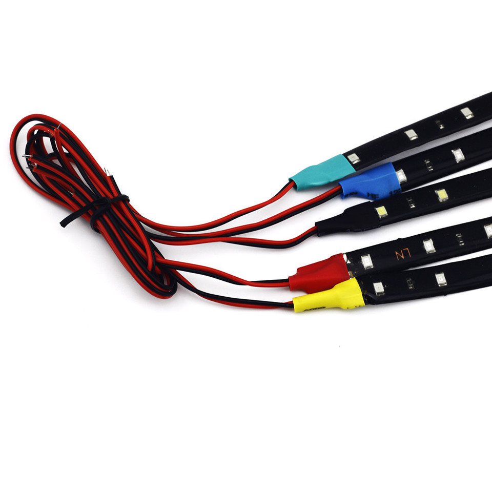  Car LED Strip Styling Decorative Ambient Light 30CM 15 SMD Lamp Waterproof LED Flexible Atmosphere Light White Red Yellow Bule 