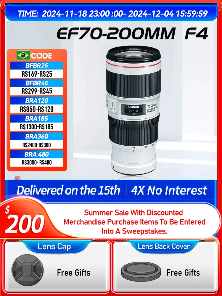 Canon EF 70-200mm F2.8 I II III USM Full Frame Telephoto Zoom Wide Angle Digital SLR Lens for 5D II III IV 6DII 70 200 2.8（Used）