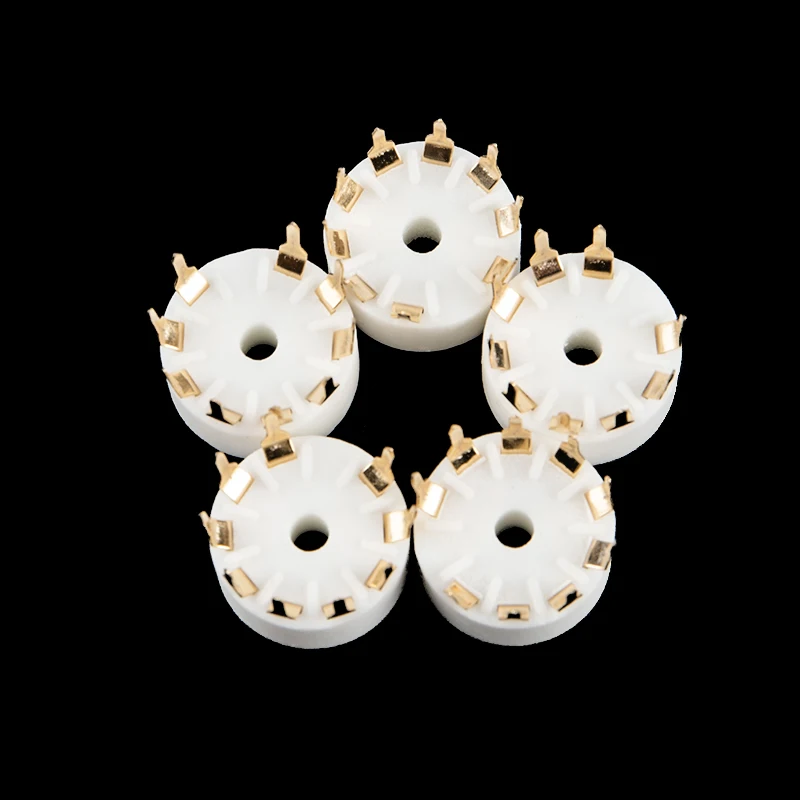 5Pcs Ceramic B9A Tube Sockets 9-Pin PCB Mount for 12AX7/12AT7 Vacuum Tubes Vintage Amplifier Upgrade