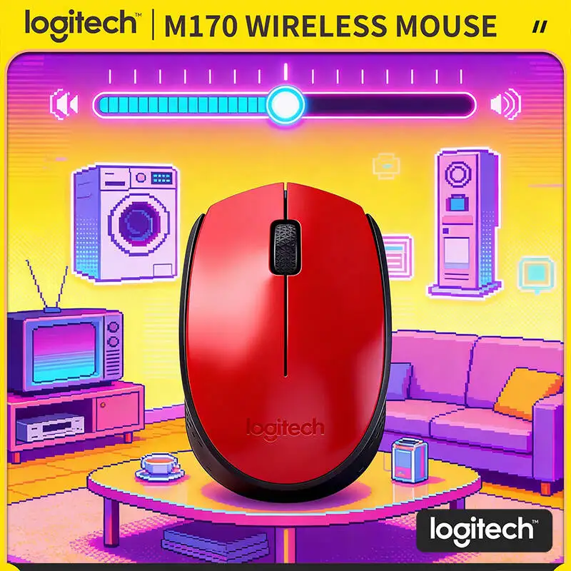 

Беспроводная оптическая мышь Logitech M170 с высоким качеством, разрешением 1000 DPI, 12-месячным сроком службы батареи, подключением 2,4 ГГц, подходит для использования с несколькими устройствами