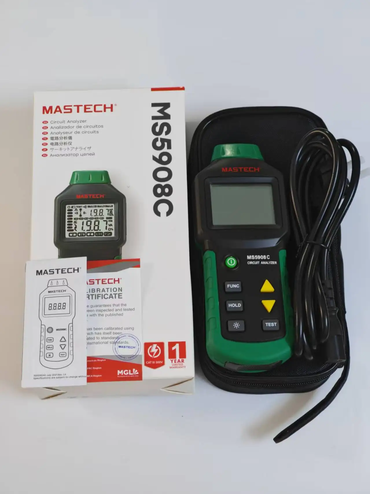 Mastech MS5908 جهاز اختبار محلل الدائرة الرقمية LCD الخلفية خط خط اختبار الأخطاء صحيح RMS التيار المتناوب الجهد RCD GFCI اختبار الكهربائية