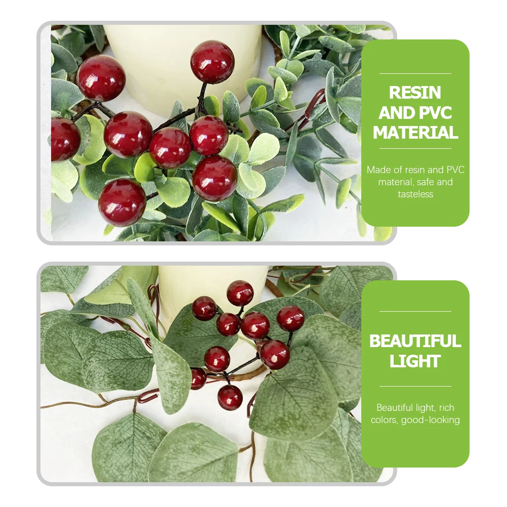 

2pcs Nordic Party Decoration Desktop Decor Christmas Garland Decorative Simulation Berry Wreath Decor Xmas Wreath