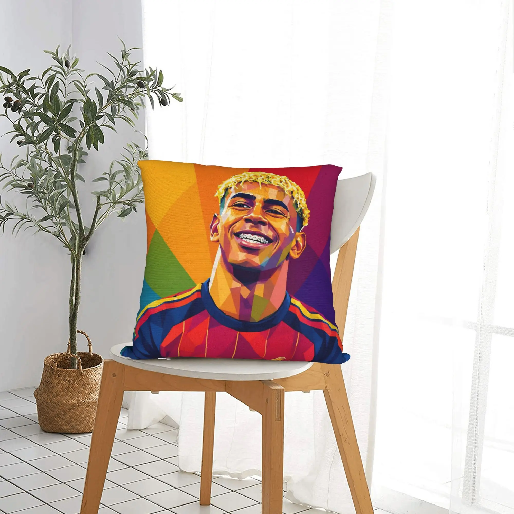 Lamine Y-Yamal Football Soccer Pillowcase Double-sided Printing Cushion Cover Decorations  Throw Pillow Case Cover Home Zipper