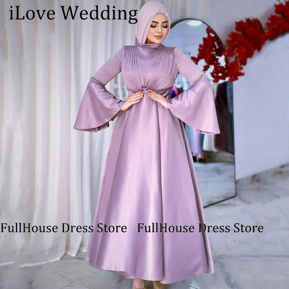 Custom Lilac Pleated Evening Dress