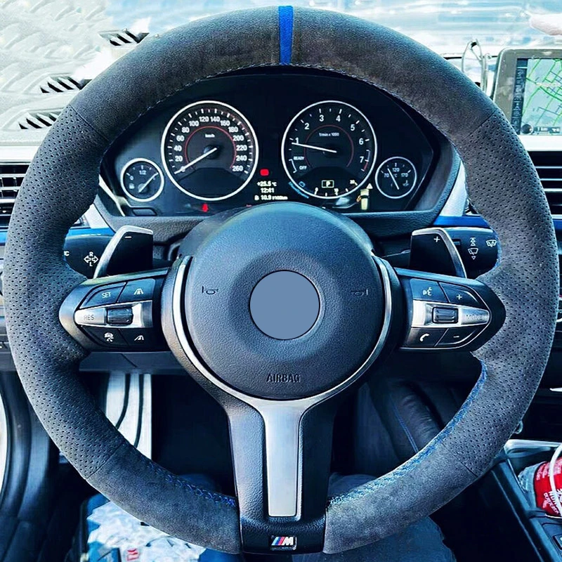 

Car Steering Wheel Cover Suede for BMW M3 M4 M Sport F30 F31 F34 F10 F11 F07 X1 X2 X3 F25 F32 F33 F36 F48 F39 Car Interior Braid