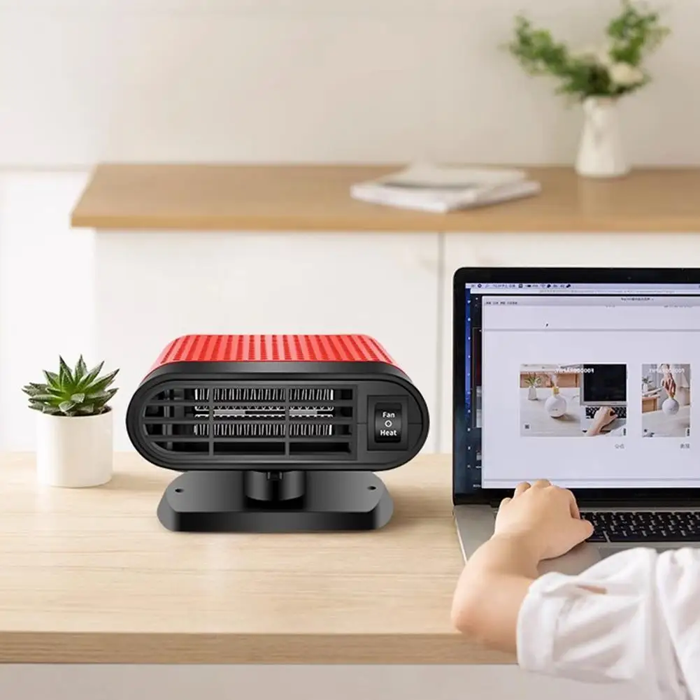 مروحة سخان سيارة 12/24 فولت 360 °   دوران 2-العتاد تعديل تذويب إزالة الضباب تنقية الهواء ولاعة السجائر التوصيل للمركبة Hea T9Z5