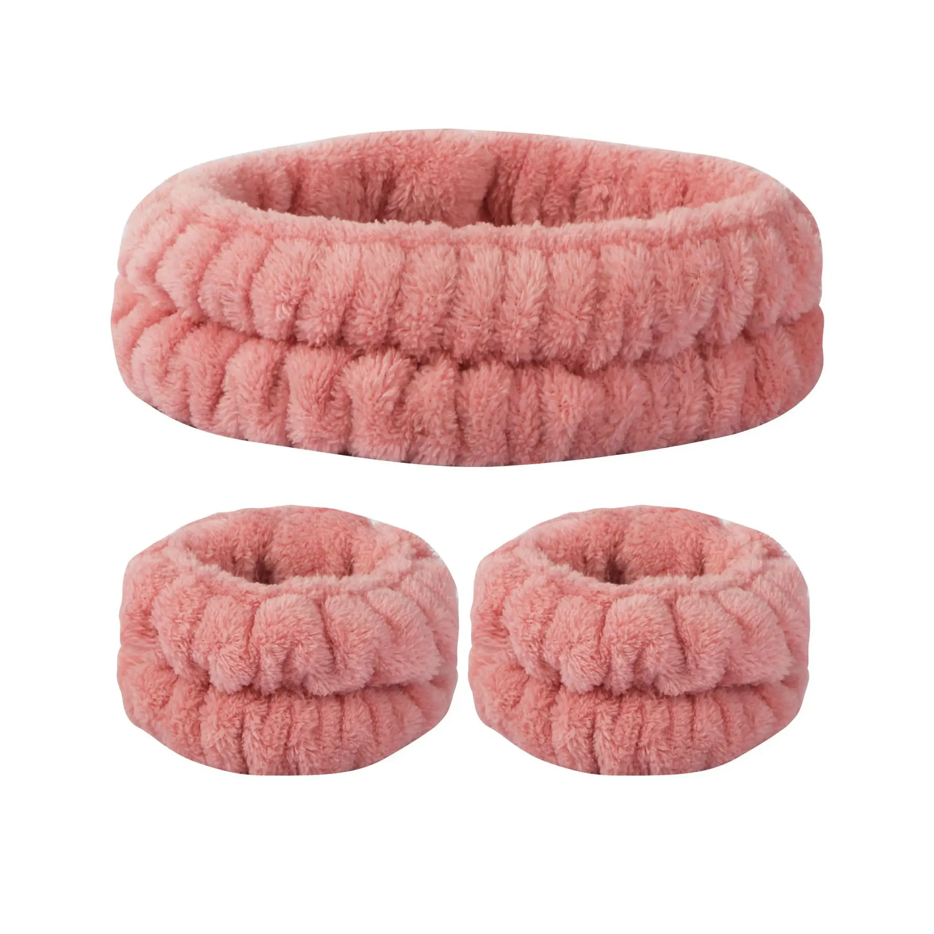 Samtweiches, elastisches Stirnband, Gesichtswasch- und Make-up-Stirnband, Haargummi, Gesichtswasch-Set, wasserdichtes Handgelenkschlaufe und Heanband-Set – Detail 8