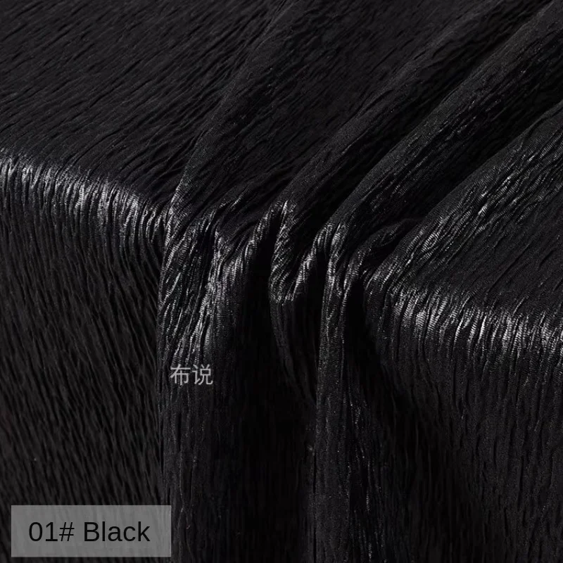 

Ткань с текстурой морщин, черное креативное пальто, брюки, украшение для штор, ткань для шитья одежды «сделай сам», материал для метров