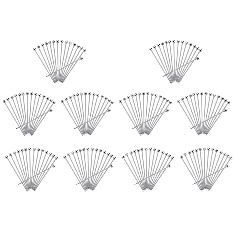 

AA76-150Pcs Cocktail Picks, 4 Inch Reusable Stainless Steel Martini Picks Cocktail Toothpicks For Olives Appetizers Sandwich