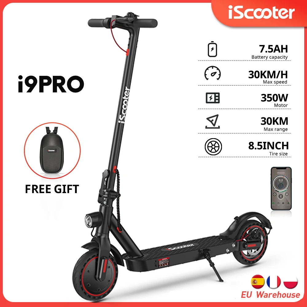 iScooter i9Pro Adult Electric Scooter Foldable Scooter Electric Double Shock Absorption Electric Kick Scooter 30km/h