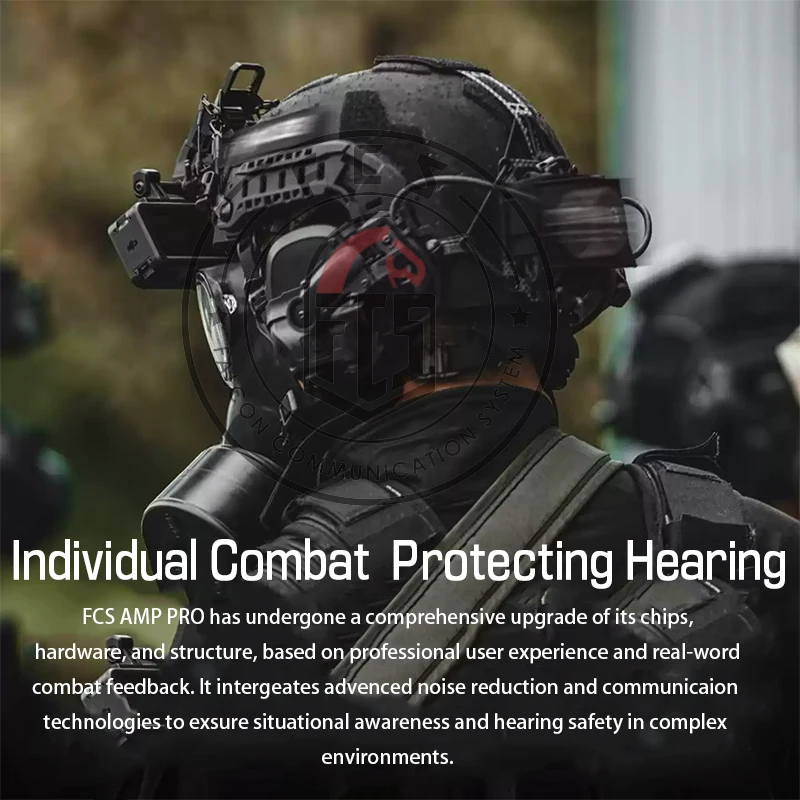 FCS-TACTICAL Upgraded AMP PRO Digital Version Pickup Noise Reduction Communication Headset Shooting  Hearing Protection Headset