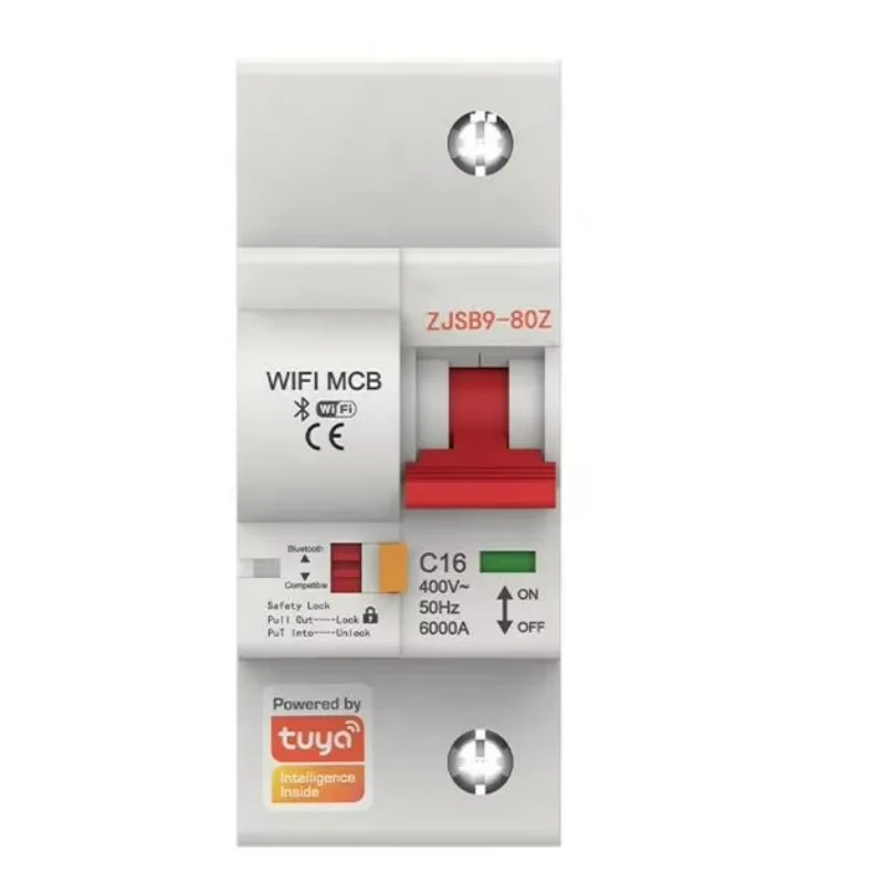 Smart Wifi Energy Meter 4-Pole 100 Amp MCB 63A 110V Circuit Breaker 240V Air Switch CE Approved White 1P Smart
