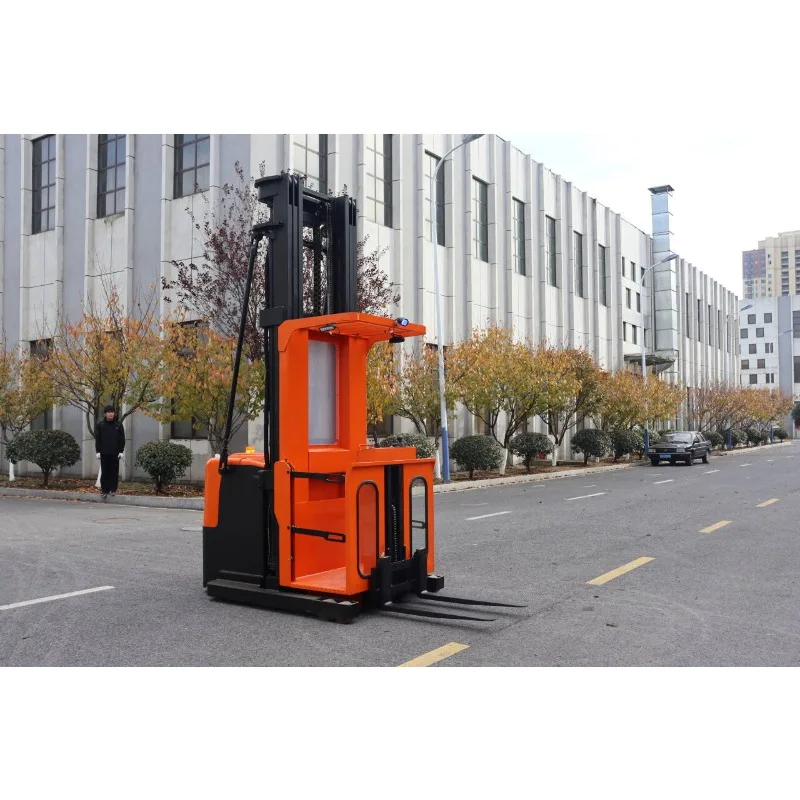 Customized Man Up Forklift 1Ton 1.5Ton Order Picker With Forks Max 6M 9M Height Mobile Aerial Working Platform