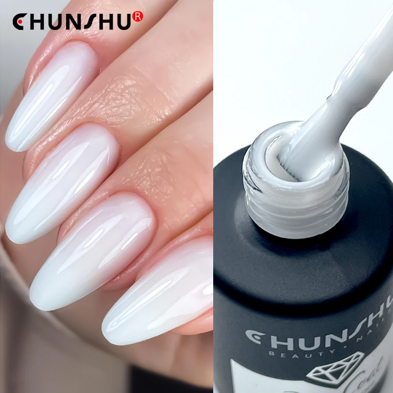 

CHUNSHU Milky White Rubber Base Gel Camouflage Colors Soak Off Nail Gels Varnishes Lacquer 10ml UV LED Gel Candy Smell Nails Art