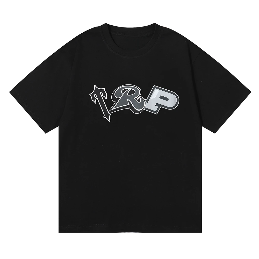 

2025 new TAP letter printed pure cotton loose T-shirt for men and women casual American street trend short sleeve summer