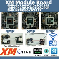 WIFI SDCard Optional 4K 8/5/4MP XM IP Camera Module Board 3840*2160 H.265 Face Human Detect XMEYE ICsee P2P ONVIF Cloud