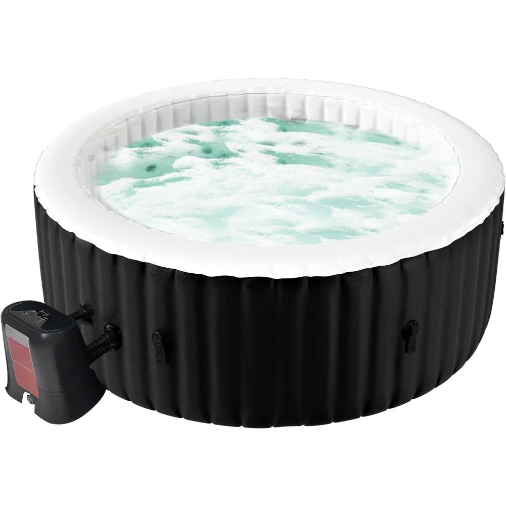 Inflatable Hot Tub, 2 to 4 Person, Portable Hot Tub, Blow Up Spa Square Portable Hot Tub, 120 Soothing Bubble Air Jets, 2 Filter