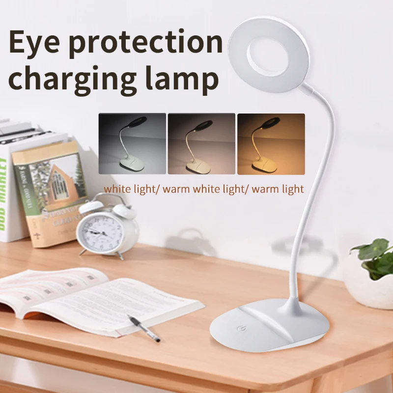 

Touch Ring Eye Protection Polar Dimming LED Rechargeable Table Lamp In Student Dormitory