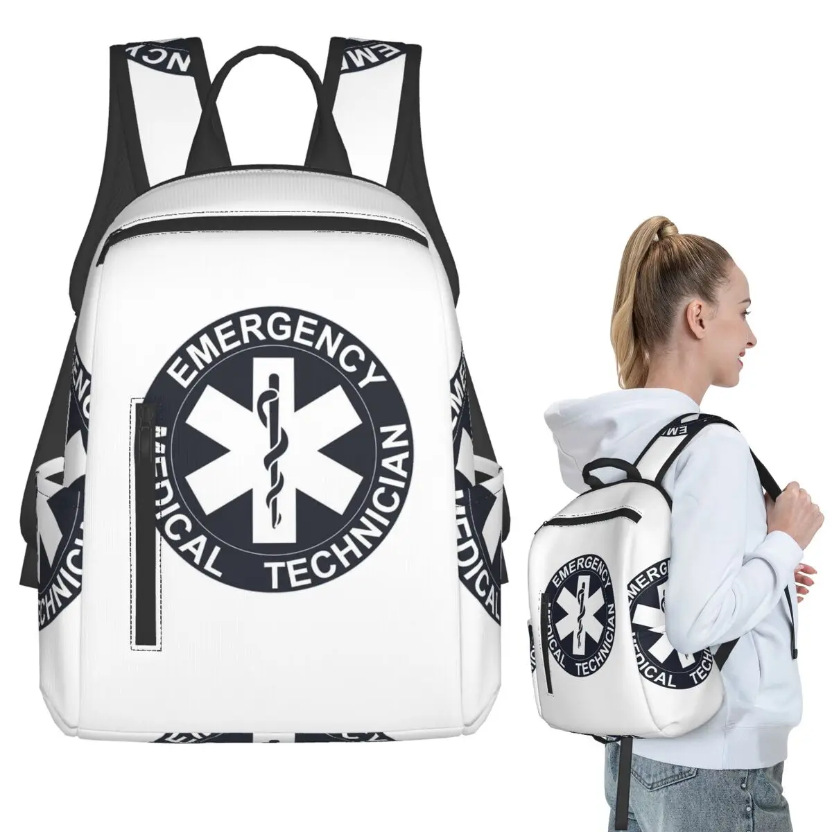 

Emt Star Of Life Emergency Medical Backpack Student BookBag Children School Bag Computer Shoulder Bags Boys Girls