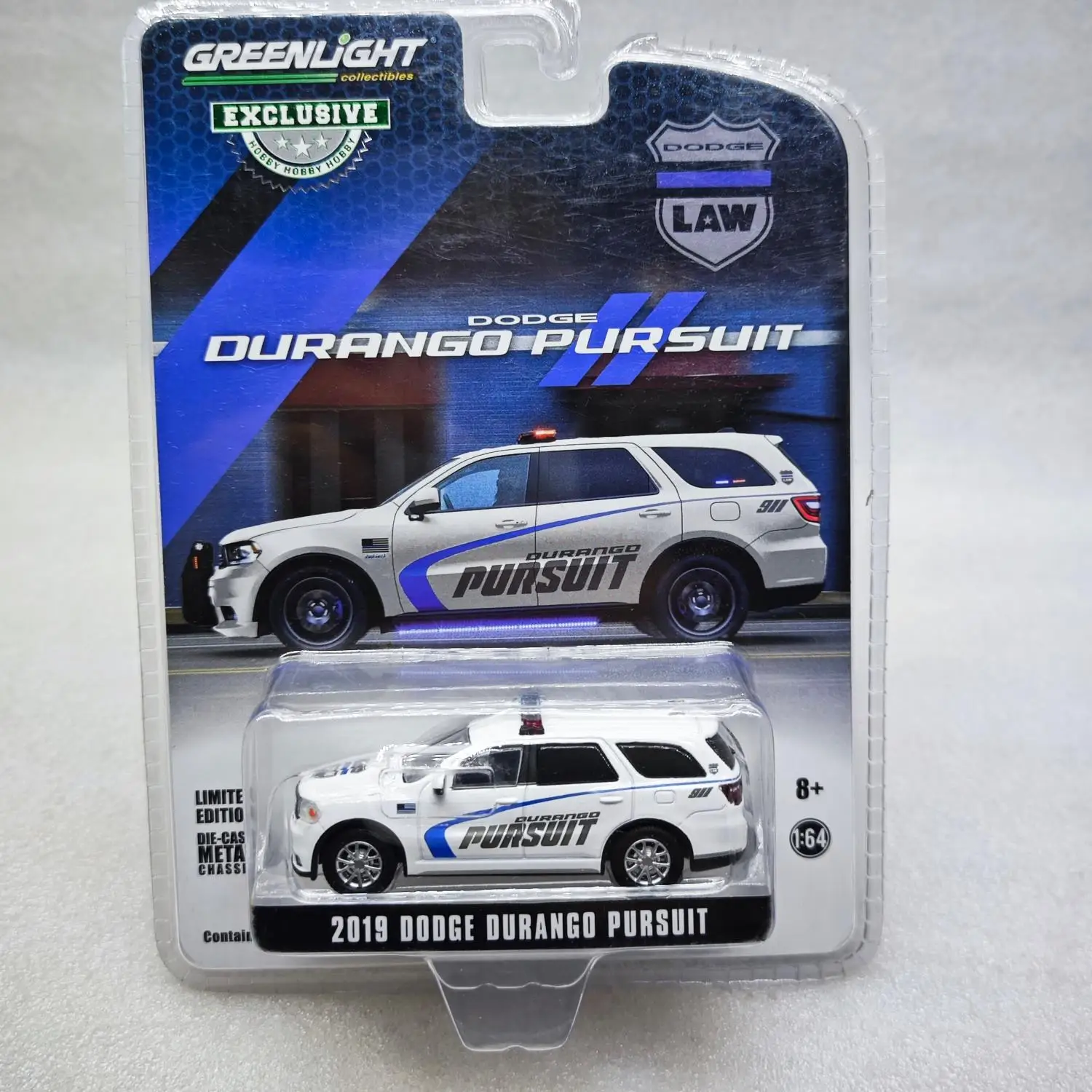 GreenLight 1:64 2019 Dodge Durango Puesuit SUV modelo de simulación Diecast vehículos de juguete recoger juguete regalos de cumpleaños