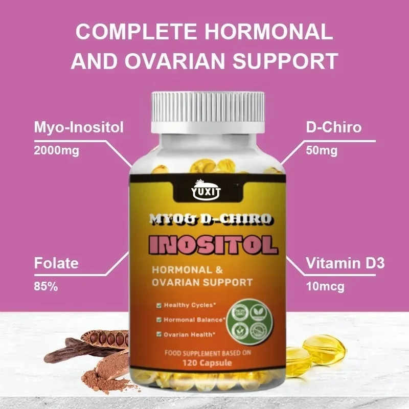 YUXIT Inositol Hormone Balance vitamina B8 regulación Menstrual soporte para el crecimiento del cabello suplementos de redistribución de grasa