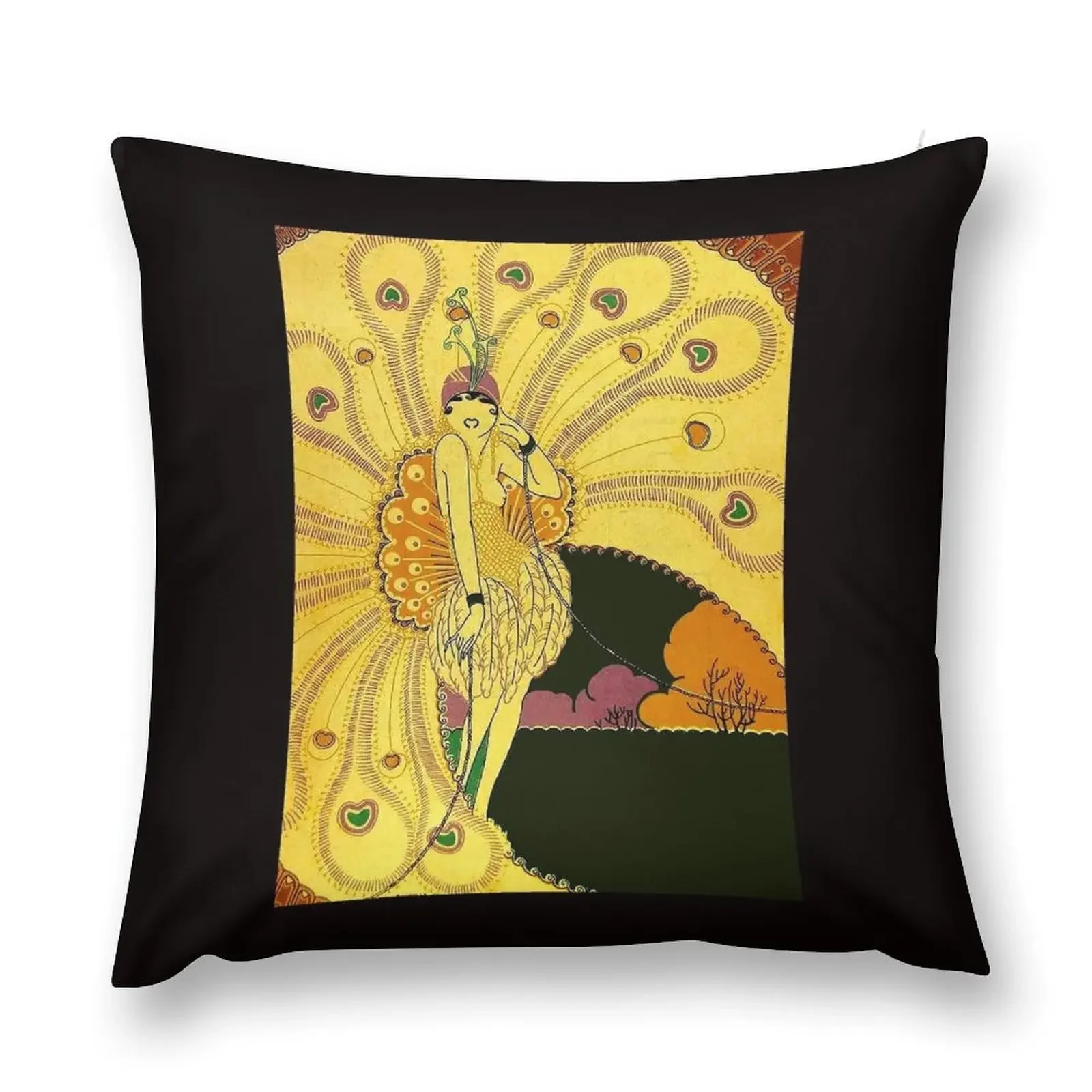 FLAPPER : Vintage 1926 Art Deco Beautiful Print Throw Pillow Cushion Child Pillowcase Cushion pillow