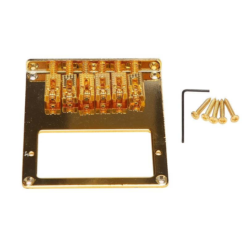 

6 Roller Saddle 6 String Humbucker Guitar Bridge for Tele Telecaster Guitar (Gold)