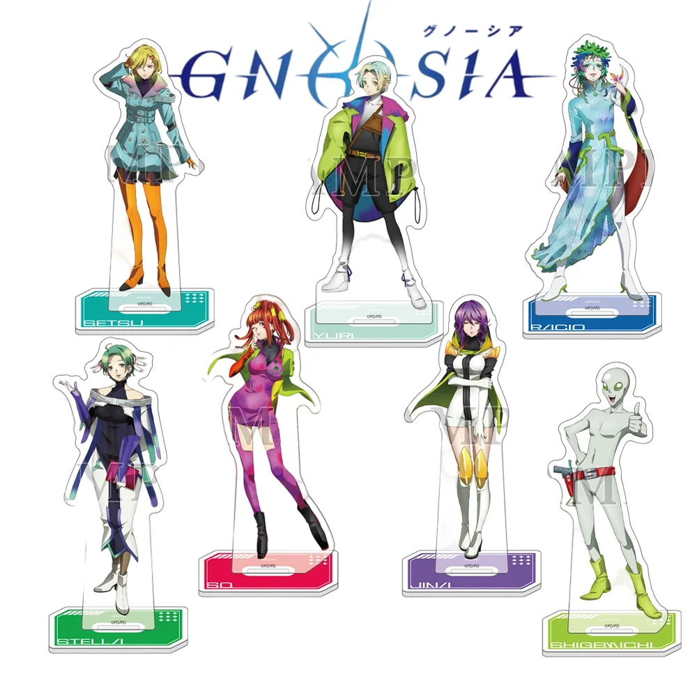 GNOSIA Raqio Setsu Shigemichi Remnan Jonas 15cm Acrylic Stand Keychain Figure Birthday Gift for Sci-fi Mystery Visual Novel Fans