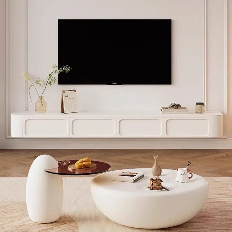 

Nordic White Tv Stand Television Cabinet Living Room Display Media Storage Floating Drawer Mueble Para Tv Modern Furniture