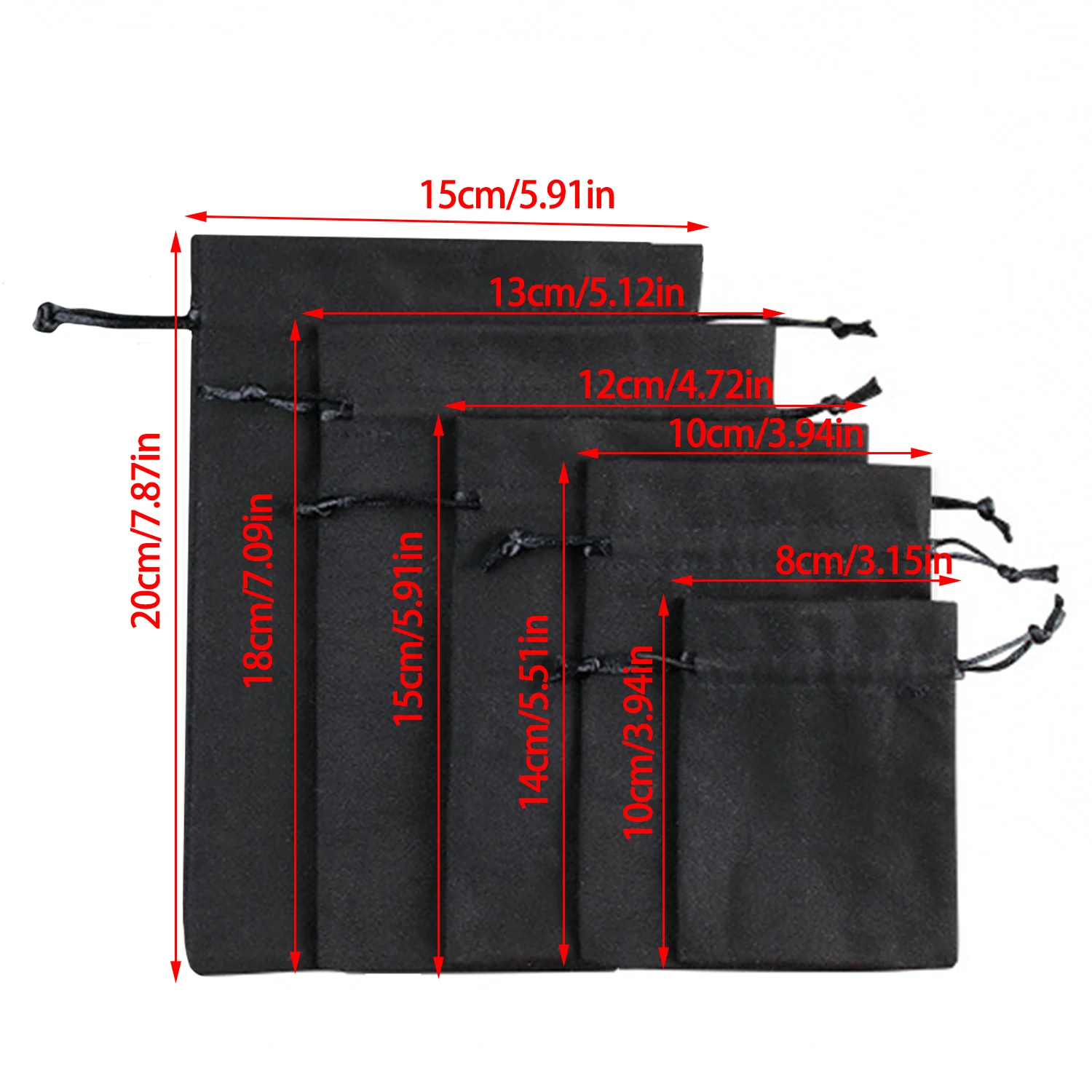 1 Pcs/Lot Black Thick Canvas Drawstring Wedding Pouches for Gift Package Home Organizer Heavy Duty Sturdy Cotton Storage Bags