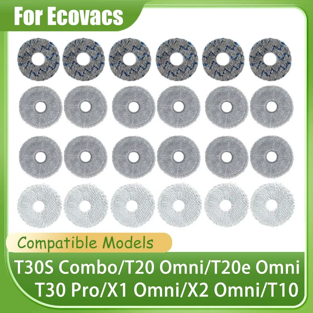 Ecovacs用モップパッド,ecovacs t30sコンボ用モップクロス,t20 omni,t20e omni,t30 pro omni,t30s,x1 omni,x2 omni,t10,アクセサリー