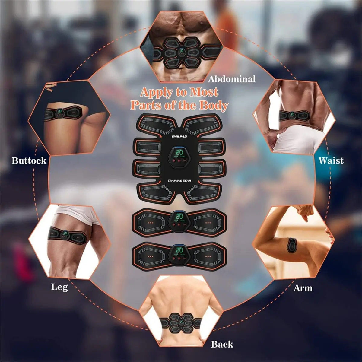A06R Trainer Muscle Stimulator EMS Muscle Stimulator Electric Abdominal Muscle Toner 10 Modes & 20 Intensities