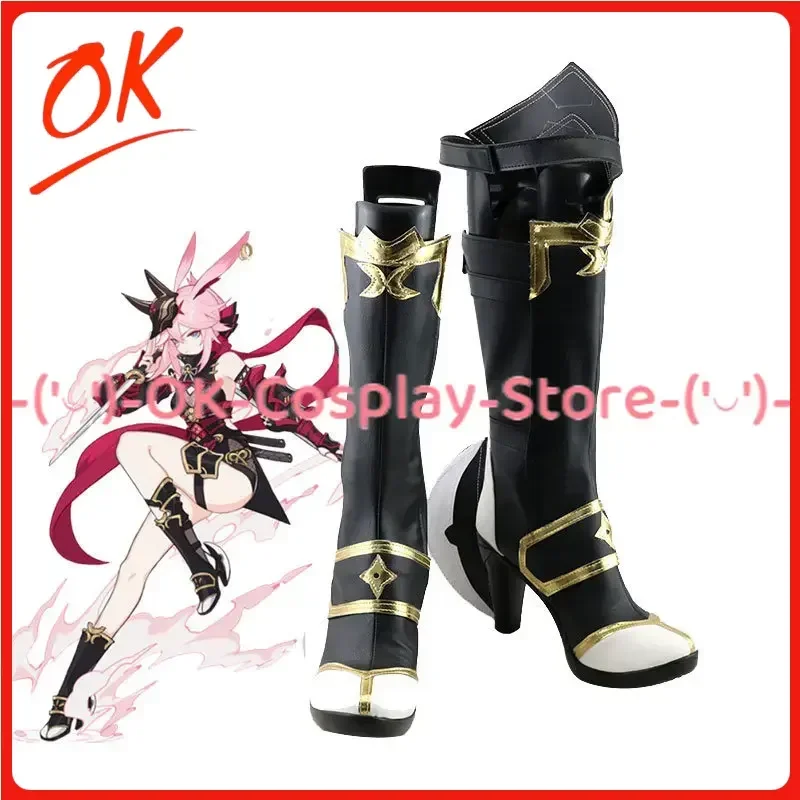 

[Индивидуальные] Game Honkai Impact 3 Yae Sakura, обувь для косплея, аниме, реквизит для ролевых игр, Хэллоуин, карнавал, вечерние ботинки из искусственной кожи