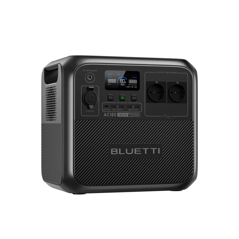 【EU PLUG】BLUETTI AC180 Solar Portable Power Station | 1,800W 1,152Wh,  Solar Generator for Camping, Off-grid, Power Outage