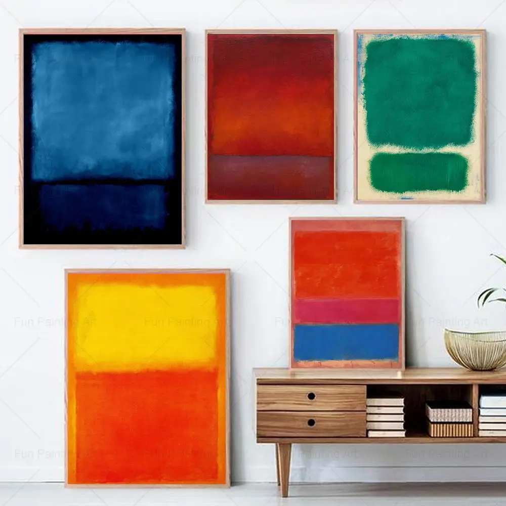 Famous Mark Rothko Abstract Multicolor Murals Canvas Painting Posters and Prints Nordic Modern Living Room Home Decor Pictures