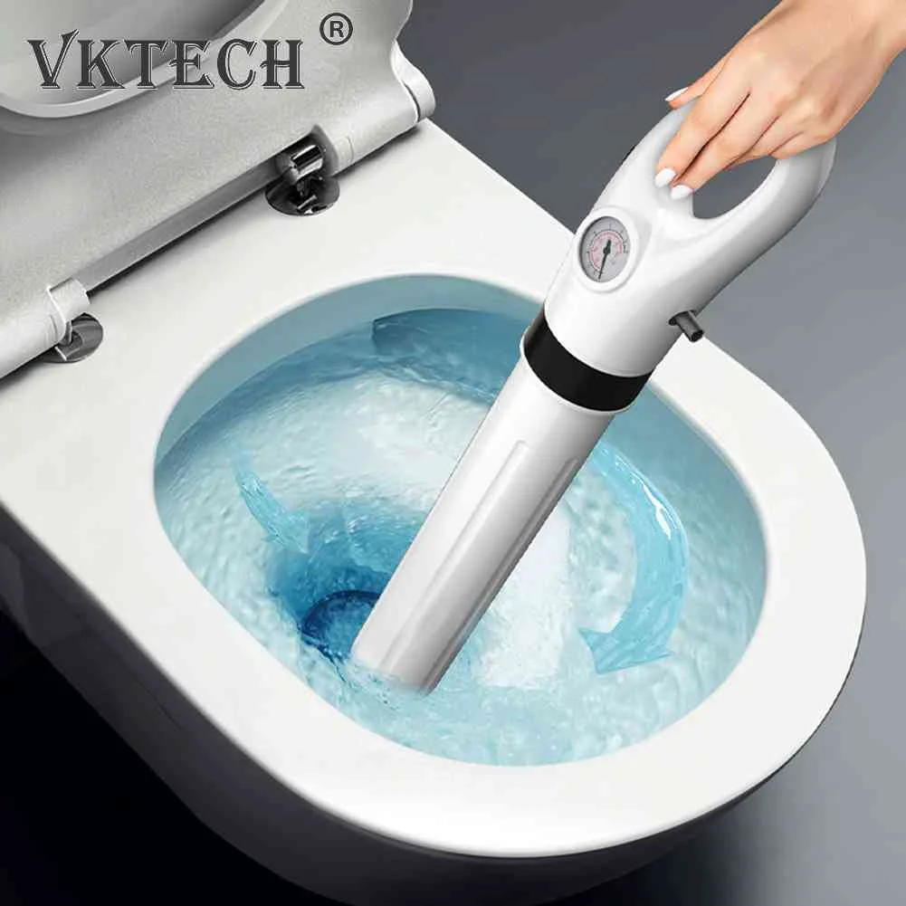 Plunger Toilet Pipe Unblocker Air Guns Cleaner Automatic High Pressure Air Drain Blasters Pump Sink Drain Dredge Tools Powerful