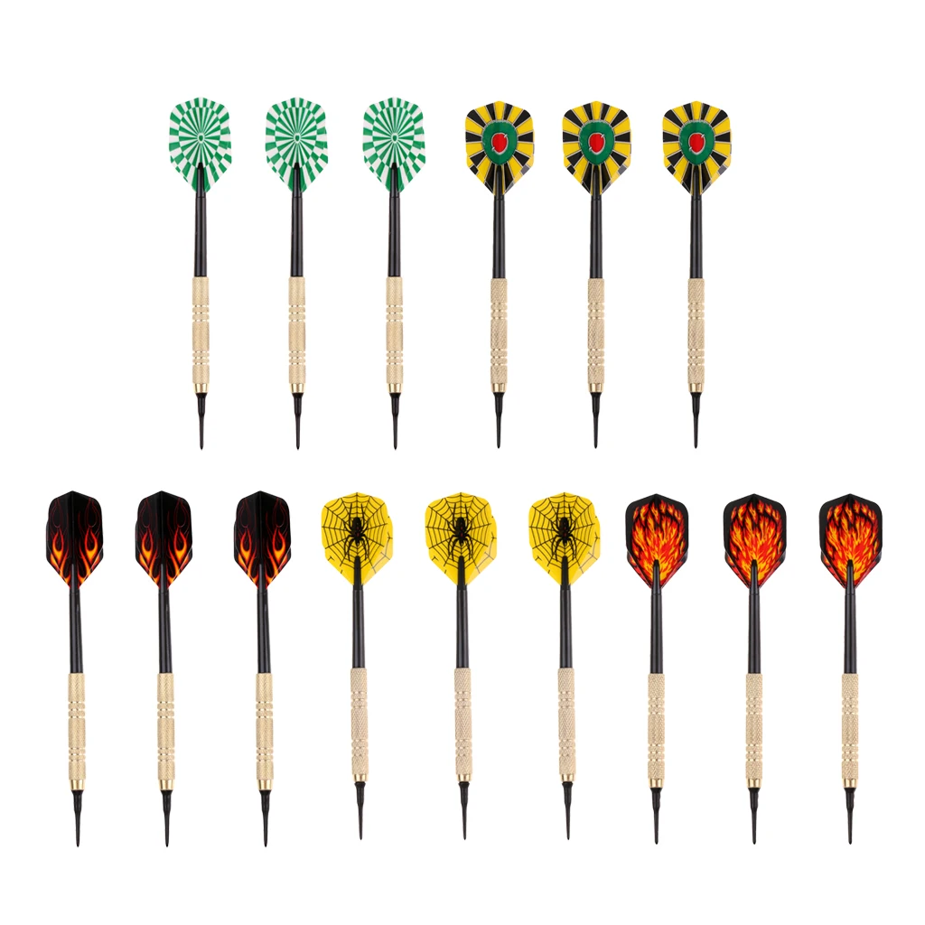 

MagiDeal 1 Set 15Pcs Professional Assorted Safety Soft Tip Darts for Electronic Dartboard With 15 Extra Tips