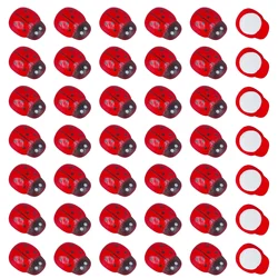 100PCS Miniature Ladybugs Craft DIY 8 x 11mm Flatback Self Adhesive Tiny Wooden Artificial Micro Landscape Scrapbooking