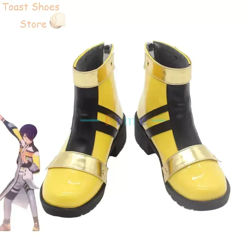 

Sengoku Shinobu Cosplay Shoes Game Ensemble Stars Comet Halation Cosplay Prop PU Leather Shoes Halloween Boots Costume Prop