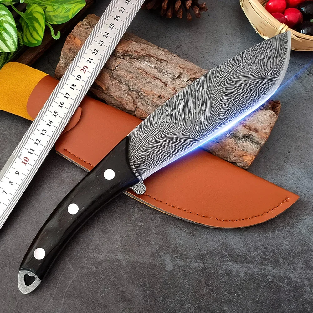 Bone Butcher Knife Chef's Cooking Kitchen Knife Cutter 5Cr15 Stainless Steel Chopping Meat Cleaver Wood Handle Knife